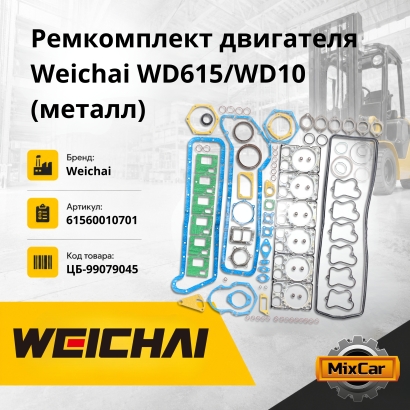Ремкомплект двигателя Weichai WD615 / WD10 (металл)