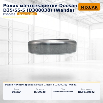 Ролик мачты / каретки Doosan D35 / 55-5 (D300038)