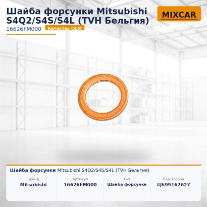 Шайба форсунки Mitsubishi S4Q2 / S4S / S4L