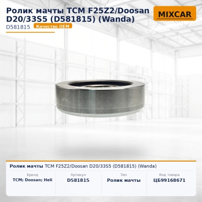 Ролик мачты TCM F25Z2 / Doosan D20 / 33S5 (D581815)